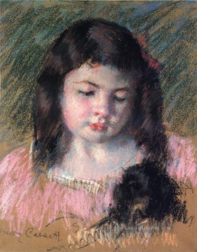  kinder - Büste von Francoise Blick nach unten Mütter Kinder Mary Cassatt